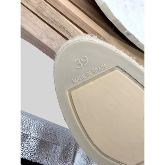 CASTAÑER $165 Carina/8/002 Wedge Espadrille Sand EU 39 US 8 Ankle Tie Jute Heel - Picture 8 of 9